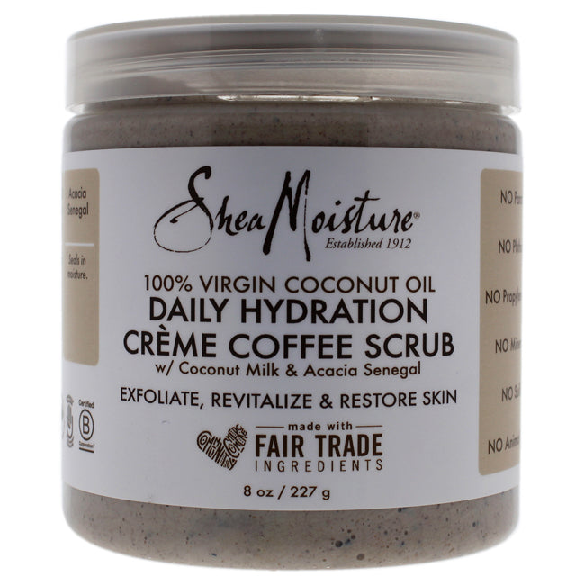 100 PROZENT NATIVES KOKOSNUSSÖL. TÄGLICHE FEUCHTIGKEITSCREME. KAFFEEPEELING VON SHEA MOISTURE FÜR UNISEX - 8 OZ PEELING 237 ML