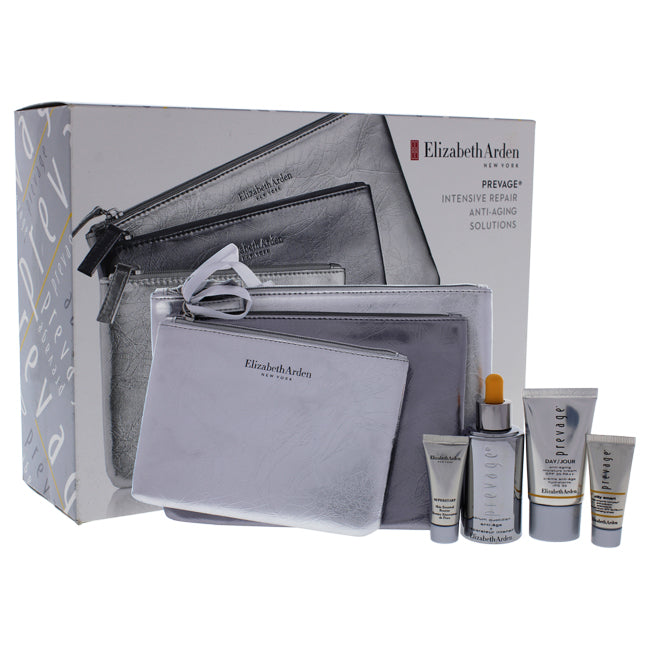PREVAGE INTENSIVE REPAIR ANTI - AGING SOLUTION SET VON ELIZABETH ARDEN FÜR UNISEX - 3 - TLG. 1OZ TAGESSERUM. 15ML FEUCHTIGKEITSCREME LSF 30. 5ML CITY SMART LSF 50. 5ML SUPERSTART SKIN RENEWAL BOOSTER. 3 BEUTEL 3 PC